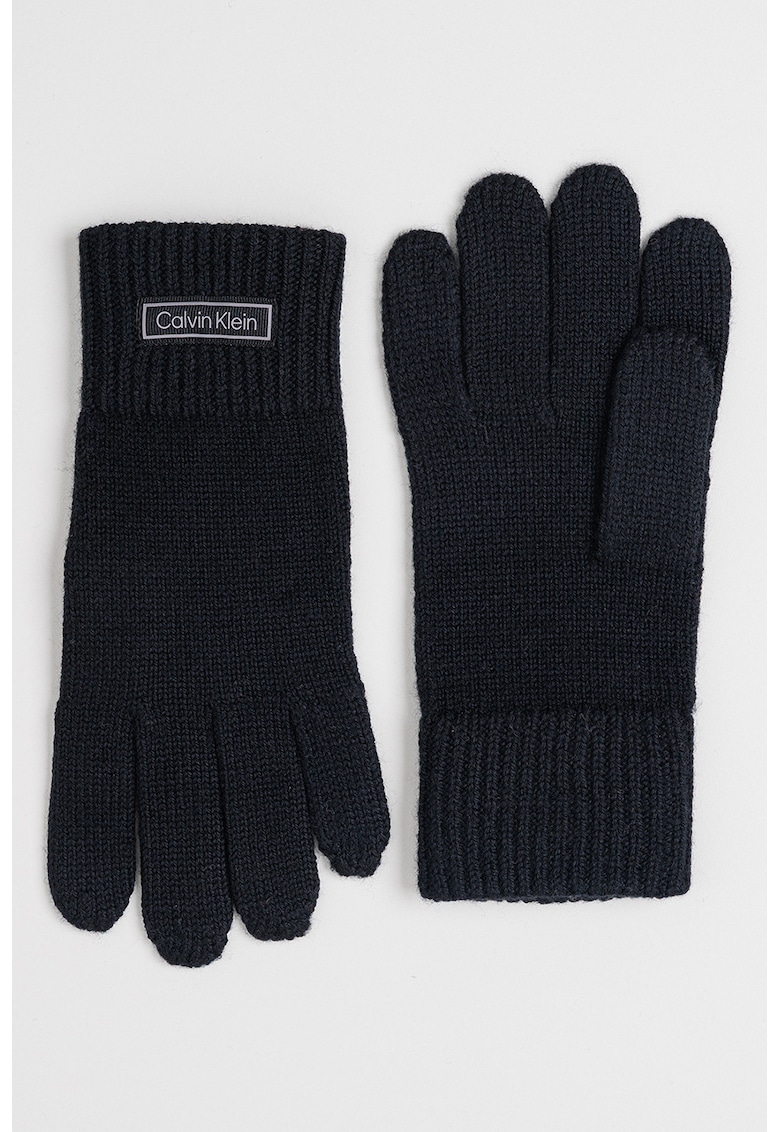 Manusi tricotate din amestec de lana cu logo