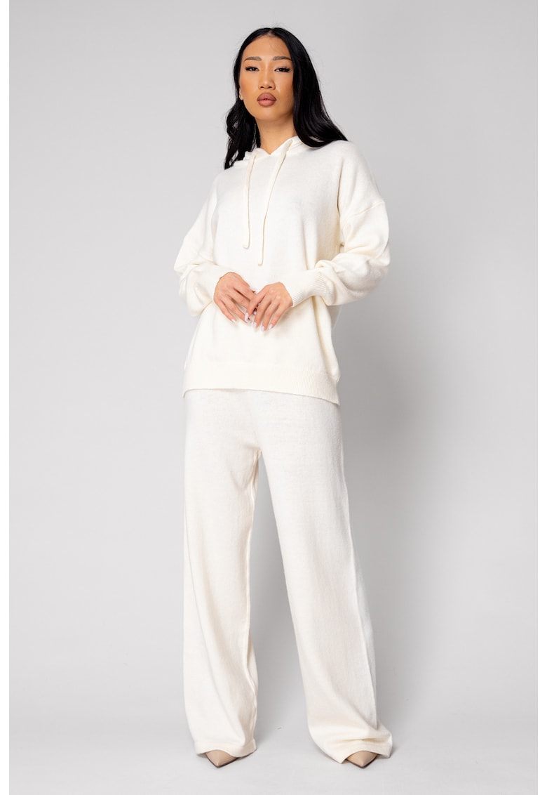 Set Pulover cu gluga si Pantalon lung mix de lana Off White 18378
