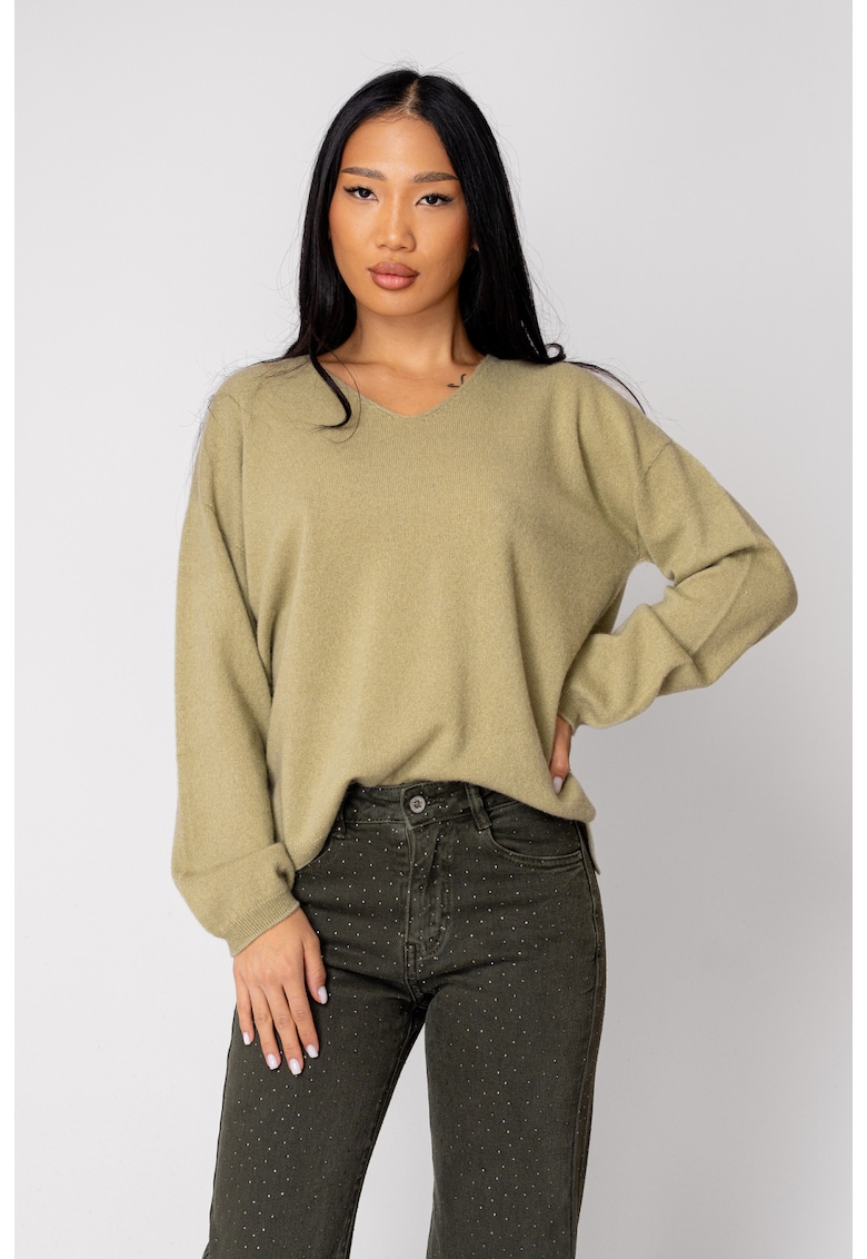 Pulover extra fin din 100% Casmir - Olive 18397