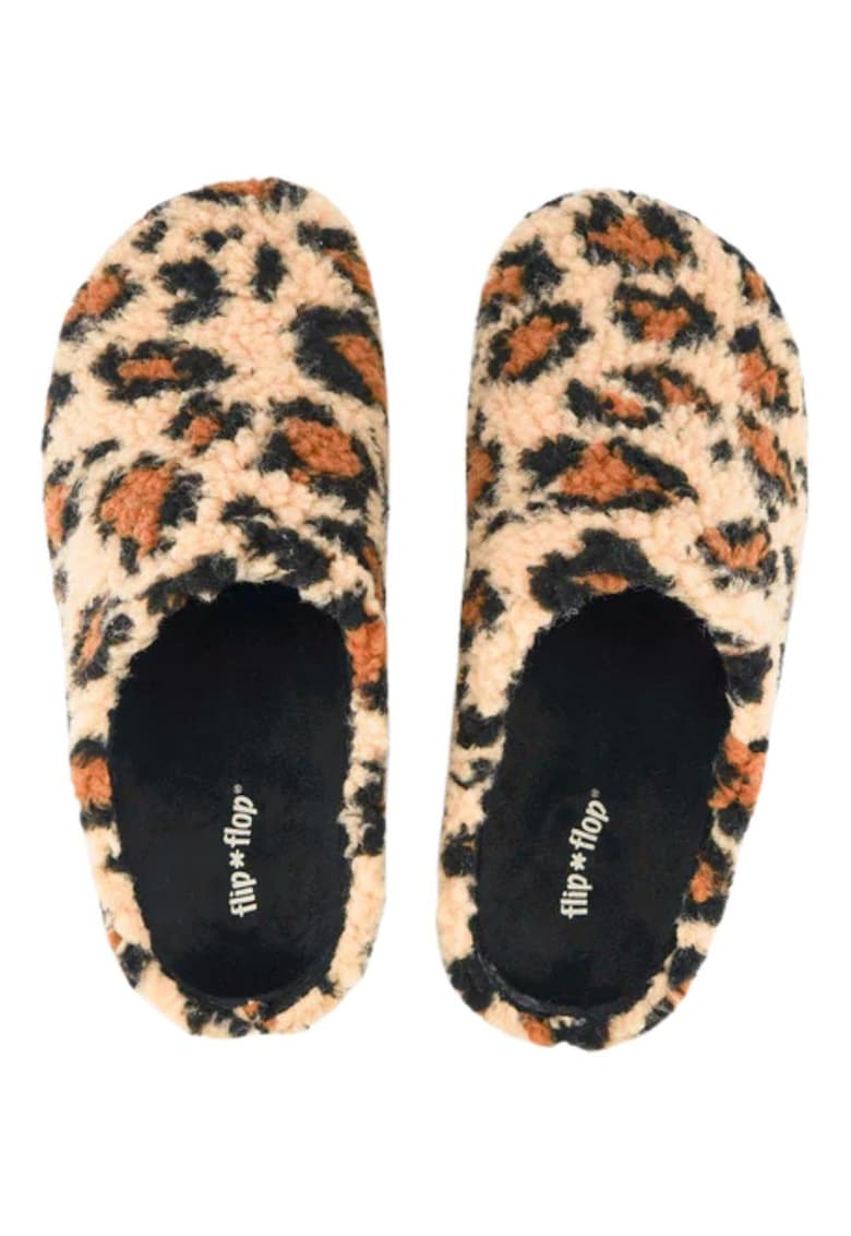 Papuci de casa cu animal print Mindy - Bej