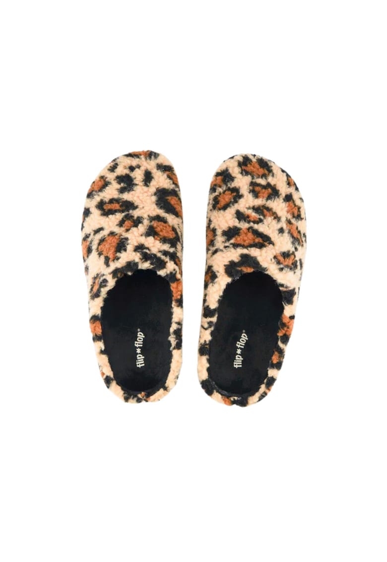 Papuci de casa cu animal print Mindy - Bej