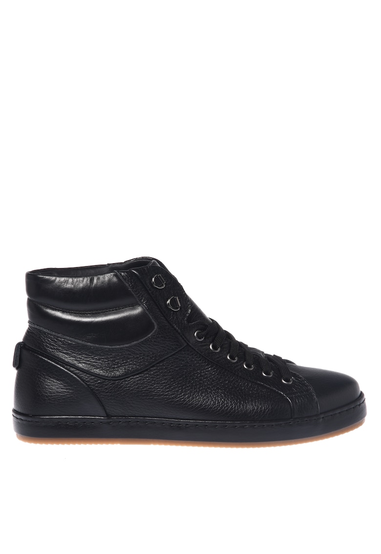 Pantofi sport mid-cut din piele - Negru