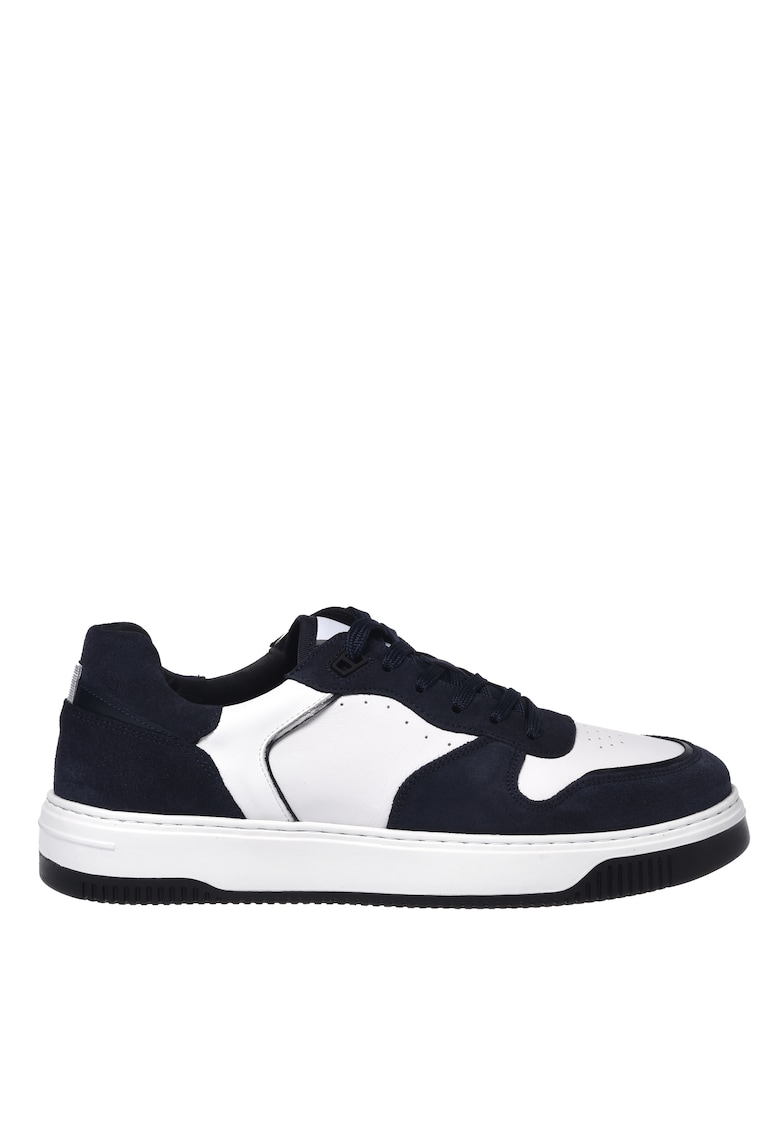 Pantofi sport low-cut cu model colorblock - Alb/Bleumarin