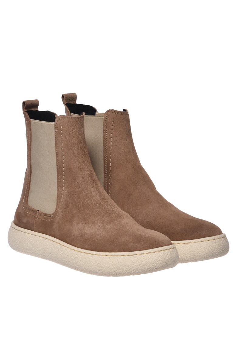 Ghete Chelsea din piele intoarsa - Maro taupe