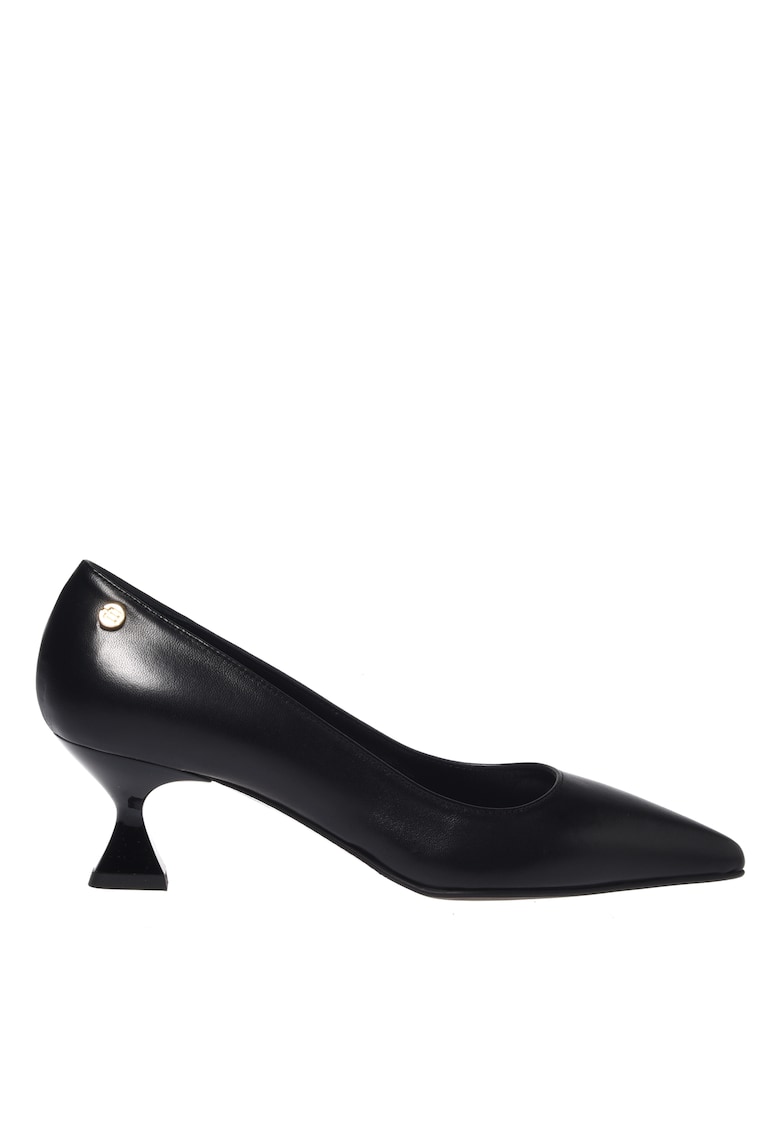 Pantofi din piele cu varf ascutit - Negru