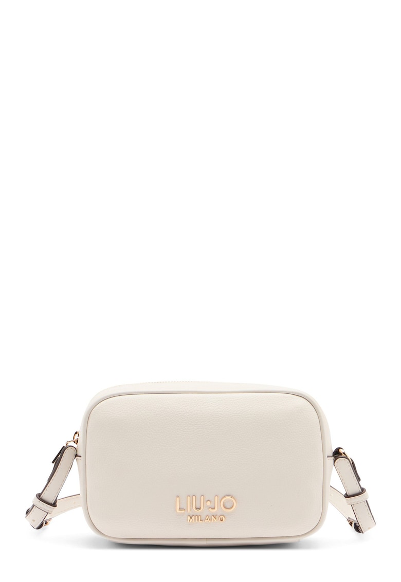 Geanta crossbody mica din piele ecologica cu logo - Alb murdar