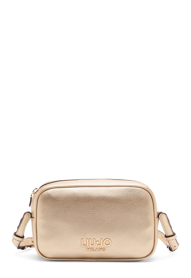 Geanta crossbody mica din piele ecologica cu logo - Bej