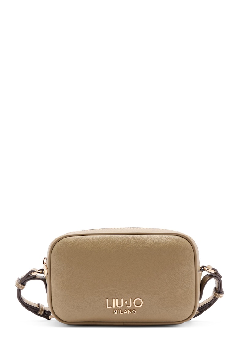 Geanta crossbody mica din piele ecologica cu logo - Maro