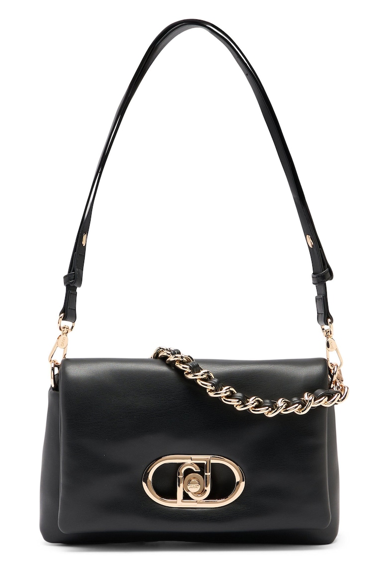Geanta crossbody din piele ecologica cu logo LaPuffy - Negru