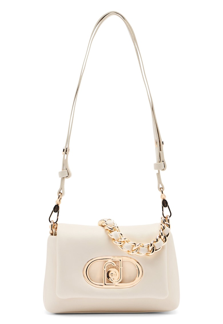 Geanta crossbody cu bareta din lant - Alb murdar