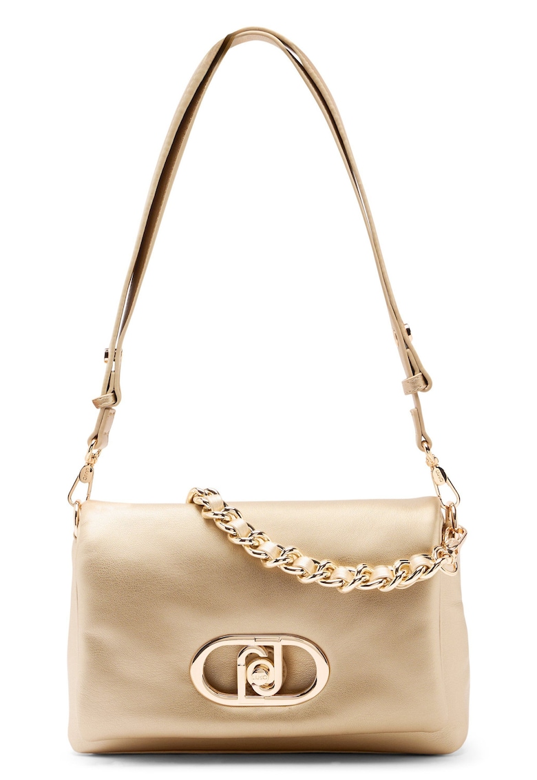 Geanta crossbody din piele ecologica cu logo LaPuffy - Auriu