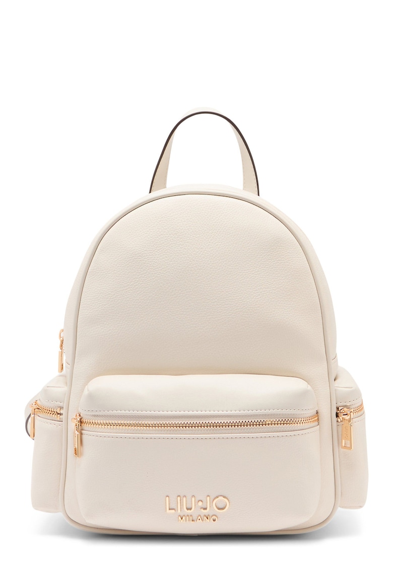 Rucsac din piele ecologica cu buzunare cu fermoar Better - Alb murdar