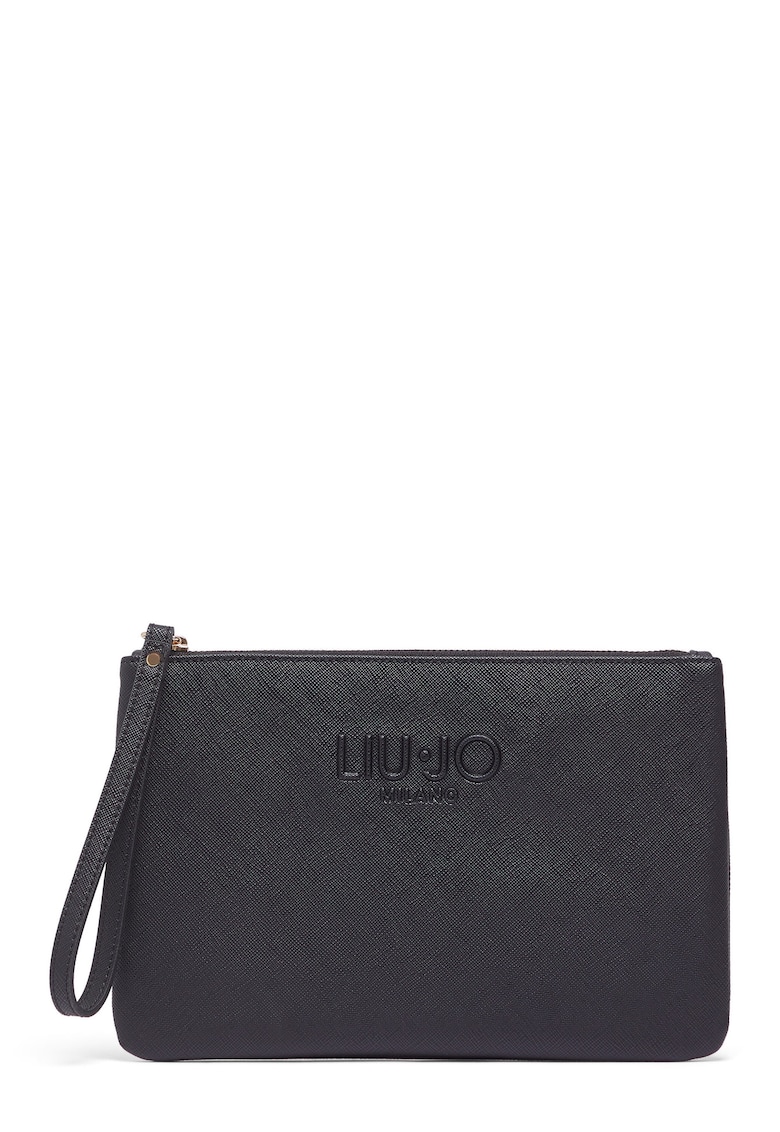 Geanta plic cu logo in relief - Negru