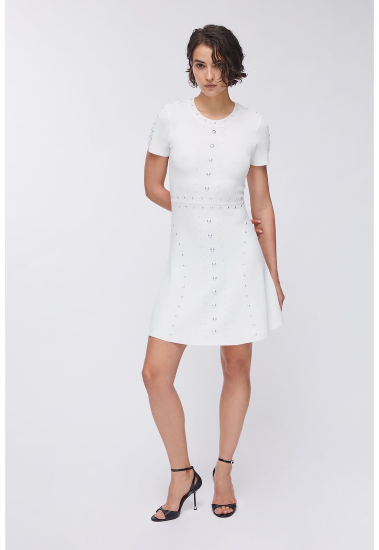 Rochie mini cu nituri - Alb