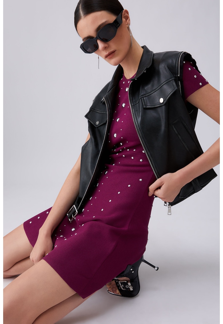 Rochie mini cu nituri - Violet