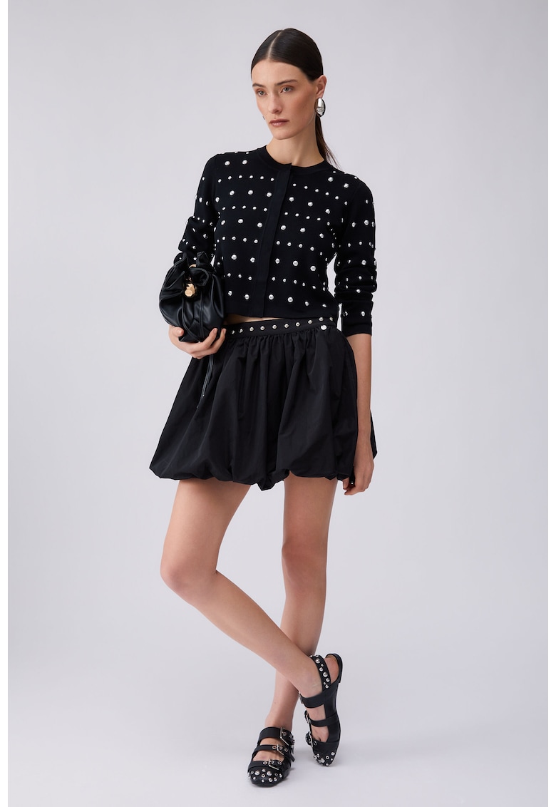 Cardigan cu aplicatii cu nituri - Negru