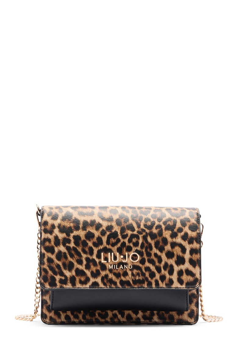 Geanta crossbody din piele ecologica cu model animal print - Bej