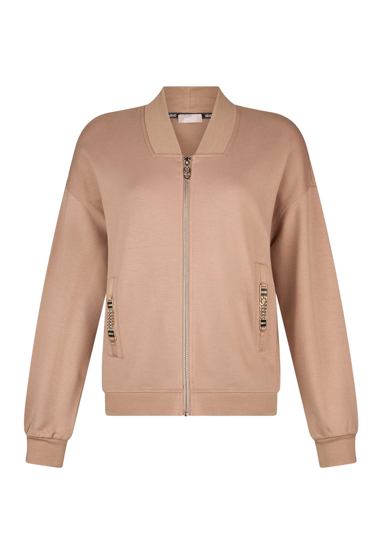 Jacheta bomber cu detalii metalice - Bej