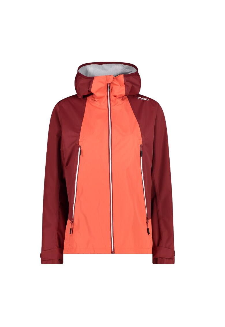 Jacheta impermeabila dama Unlimitech 2.5-layer 32Z5066 - Rosu/Portocaliu