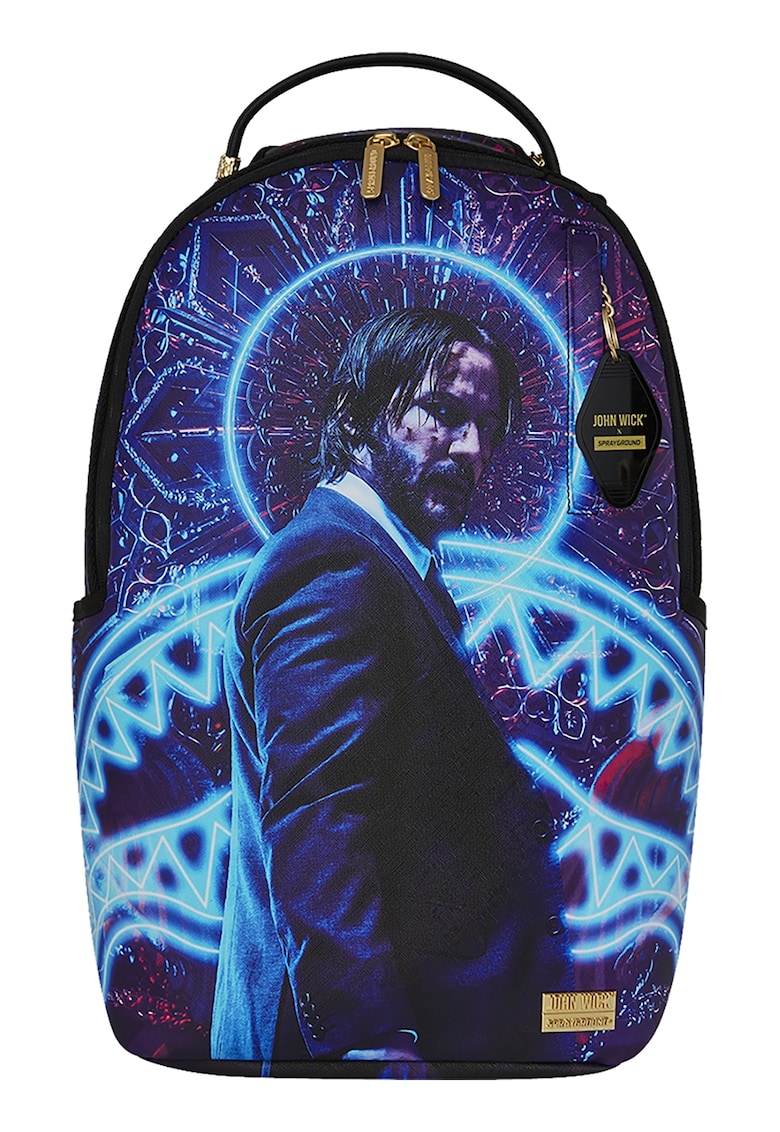 Rucsac unisex John Wick Neon - Alb/Negru/Albastru