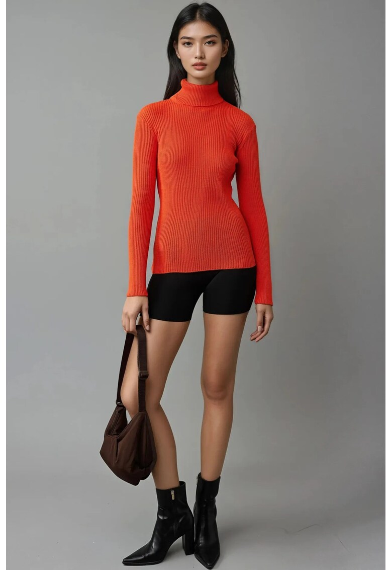 Pulover dama - mulat - rosu - tricot - One Size