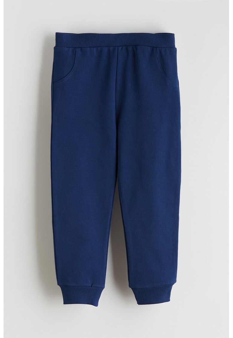 Pantaloni de trening din amestec de bumbac - Bleumarin
