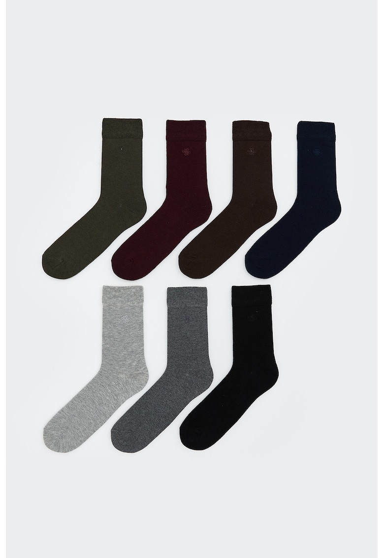 Set de sosete lungi - 7 perechi - Gri/Negru