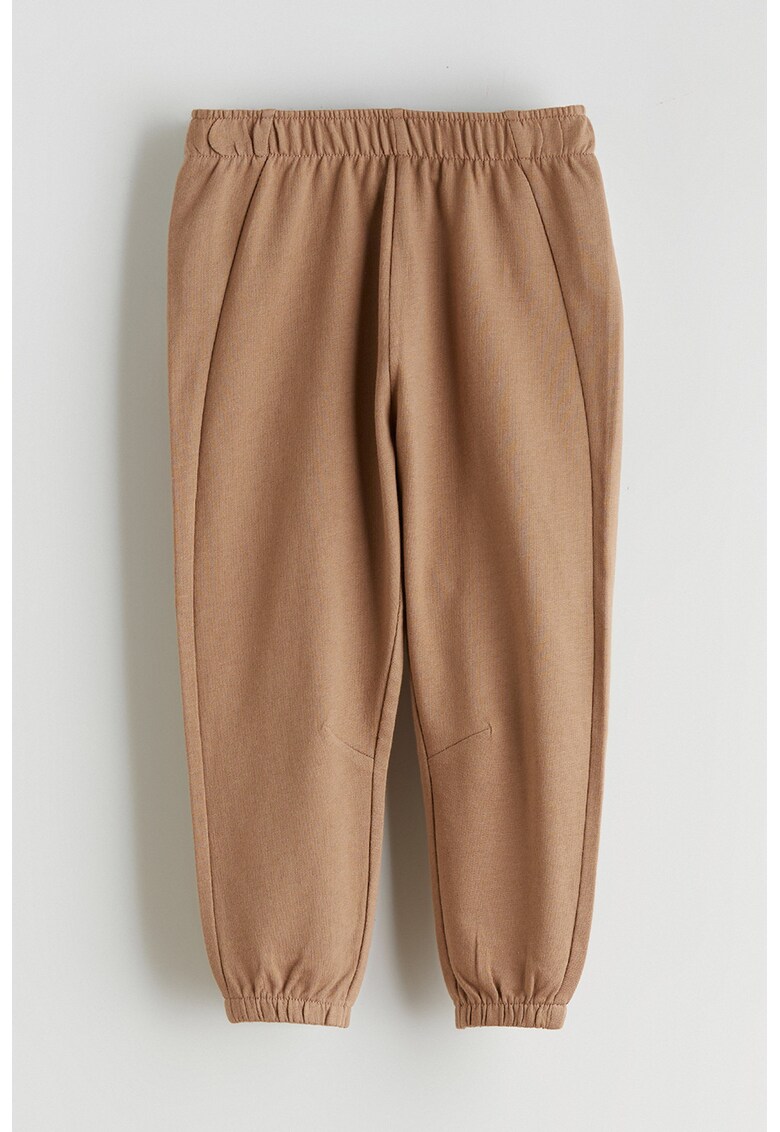 Pantaloni de trening din bumbac cu croiala regular-fit si model uni - Maro cognac