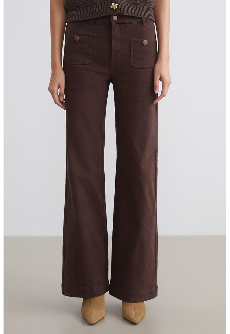 Blugi cu croiala ampla - Maro inchis