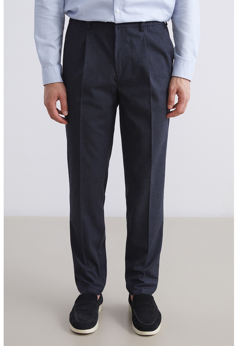Pantaloni regular fit cu pliuri Vision - Albastru ultramarin