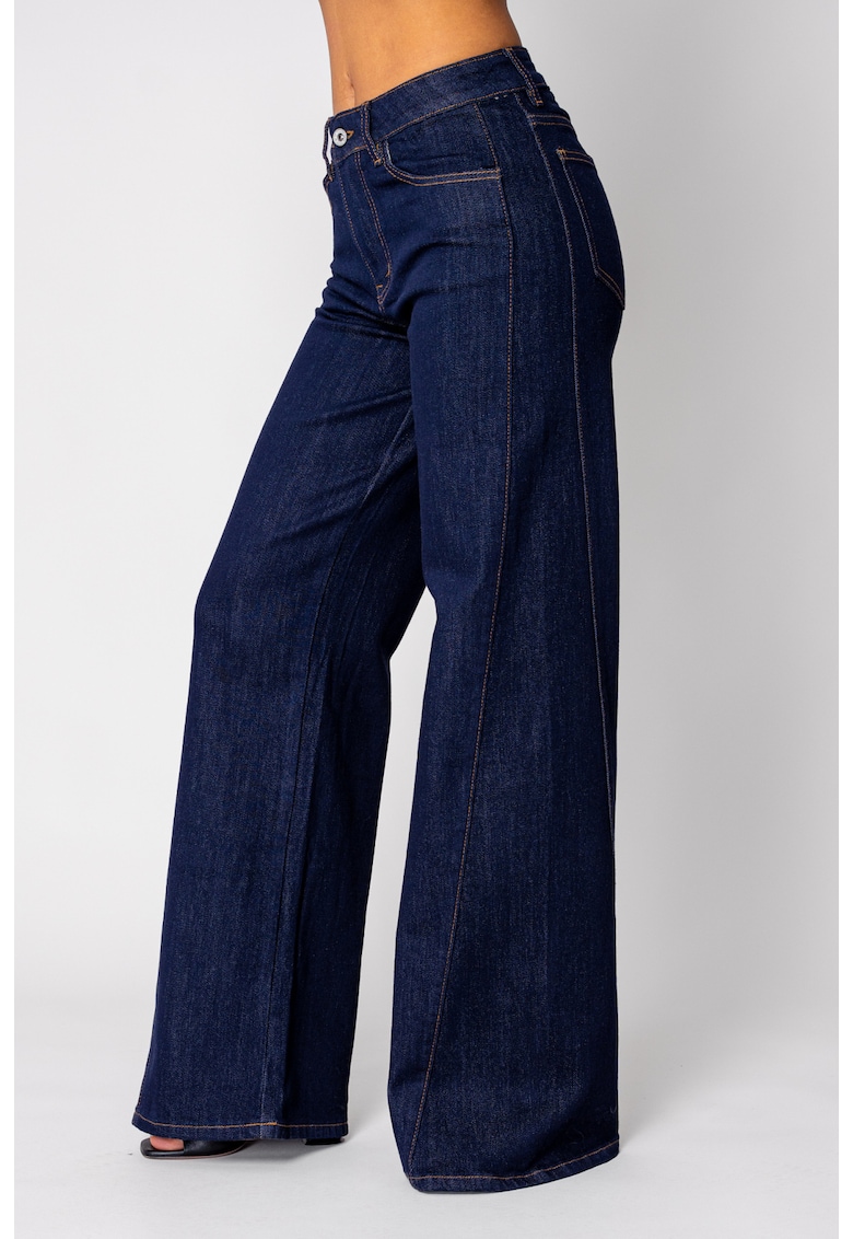 Blugi elastici largi Navy 19704 - BLUE