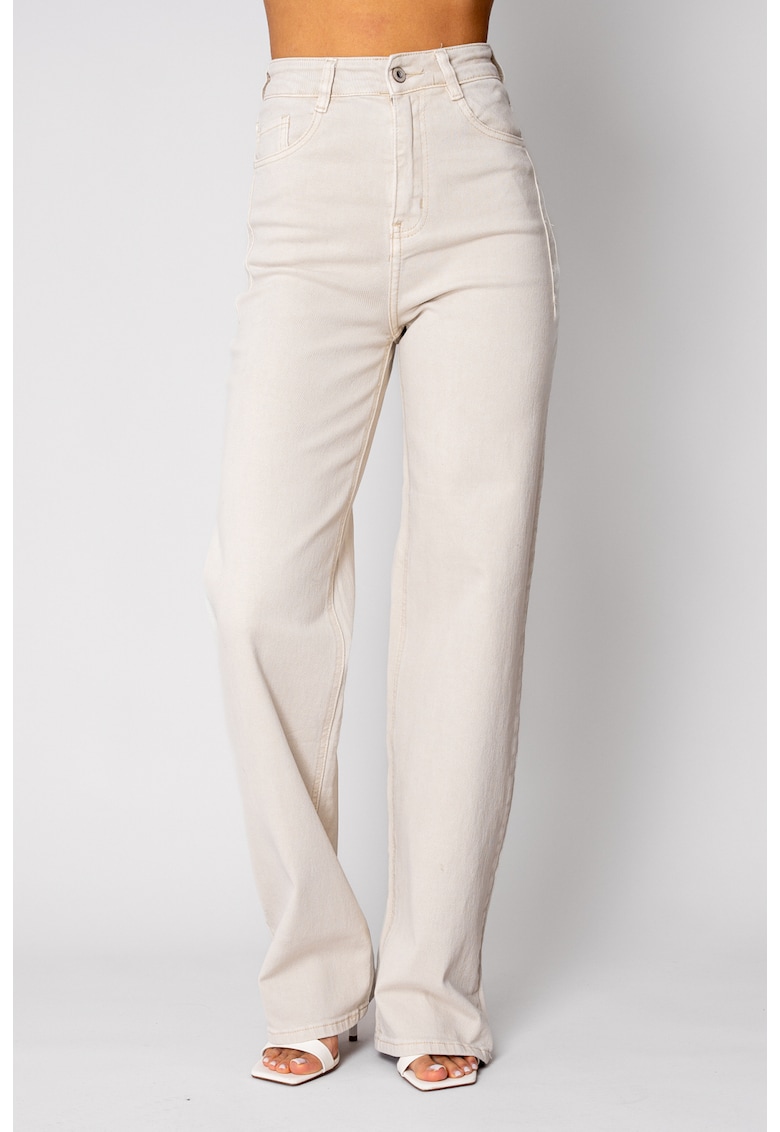 Blugi elastici regular Cream 19701 - Bej