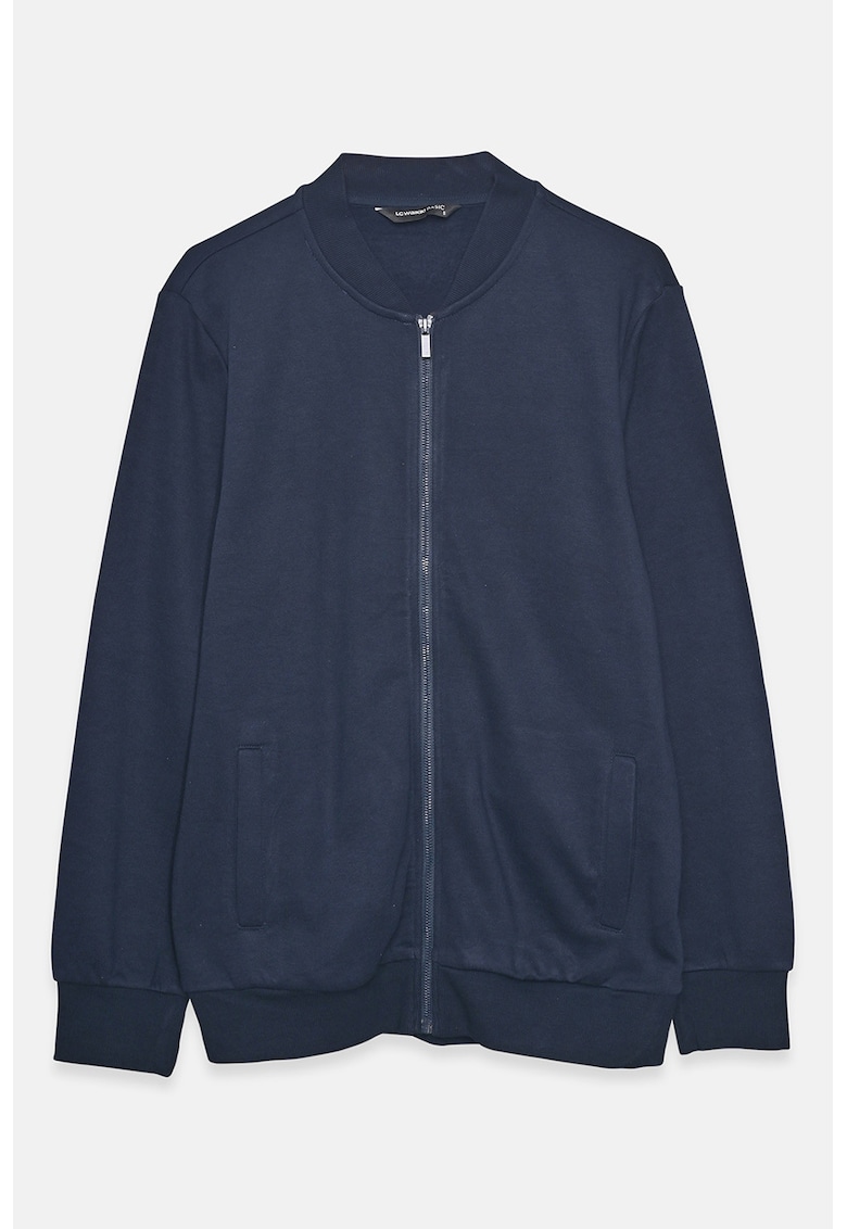 Jacheta bomber cu model uni - Albastru inchis