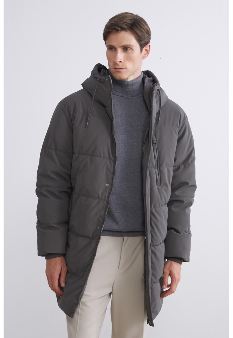 Geaca matlasata cu gluga - Gri