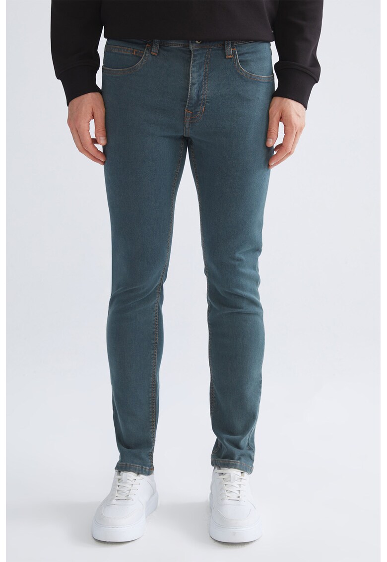 Blugi uni super skinny - Albastru petrol