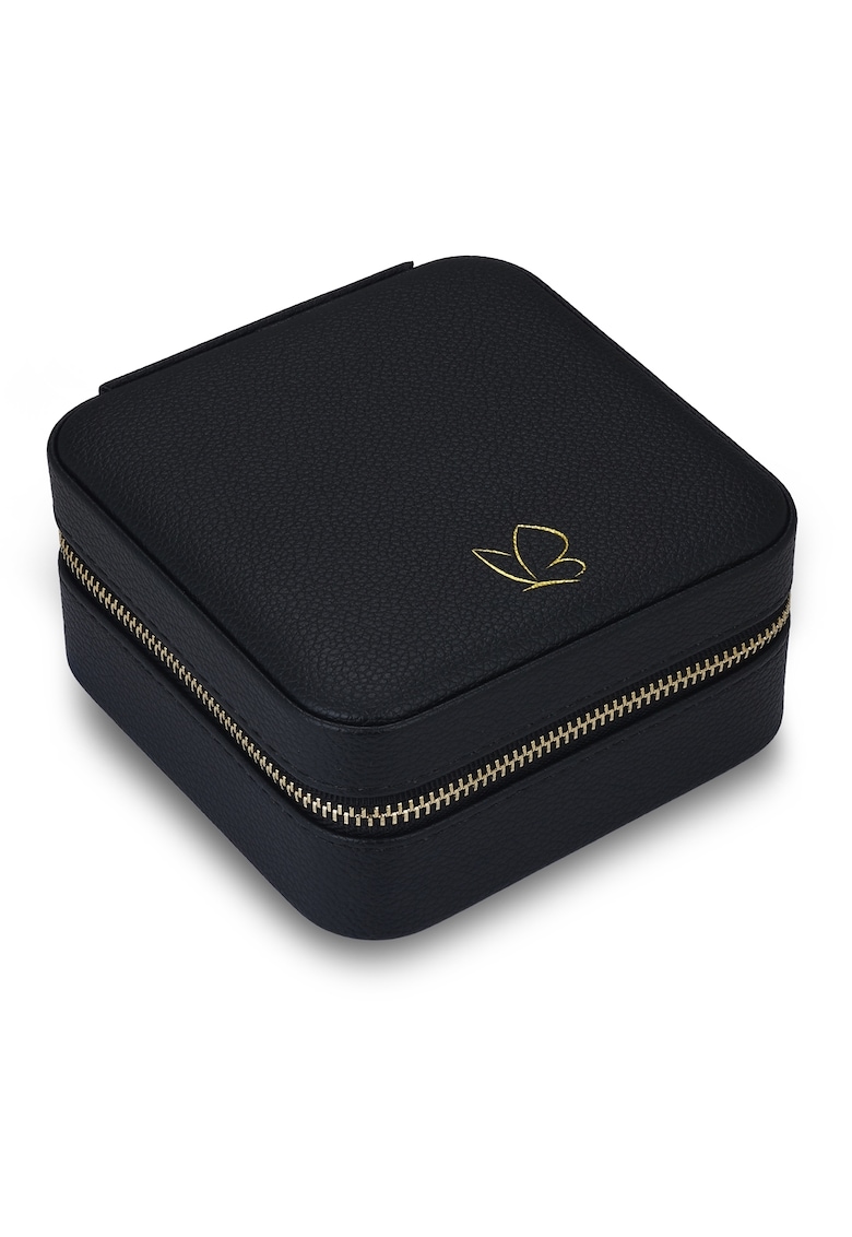 Cutie de bijuterie din piele ecologica - Negru
