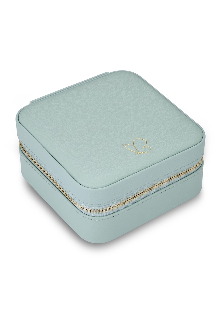 Cutie de bijuterie din piele ecologica - Turcoaz