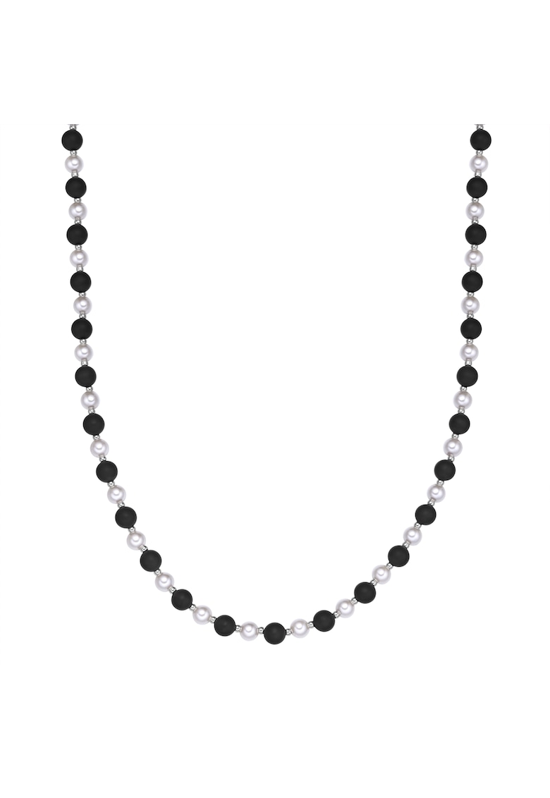 Colier din otel inoxidabil cu perle naturale si onix