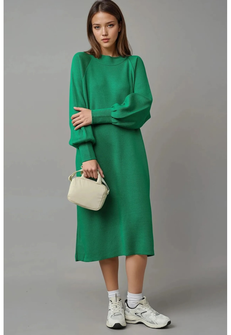 Rochie tricotata - lunga - verde - tricot -