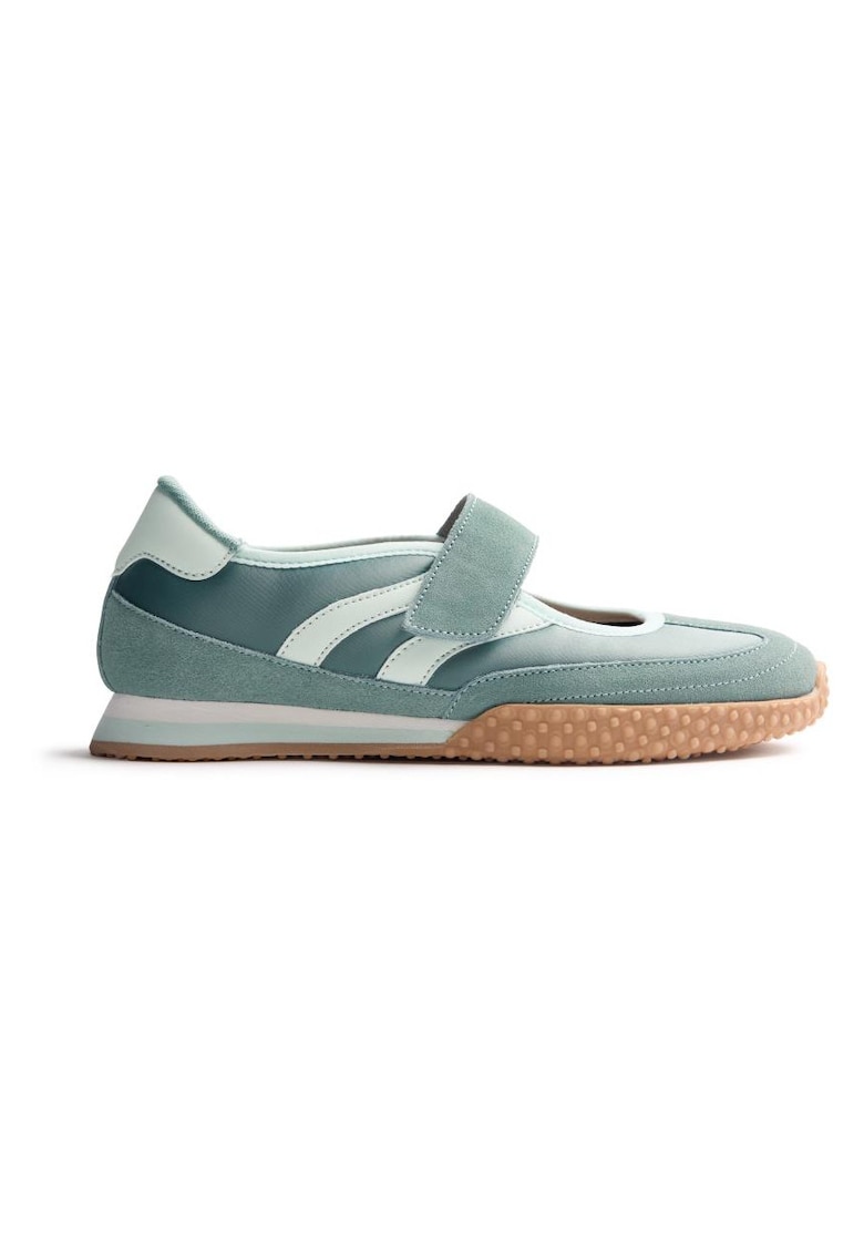 Pantofi casual din piele intoarsa cu bareta cu inchidere velcro Chadron - Verde