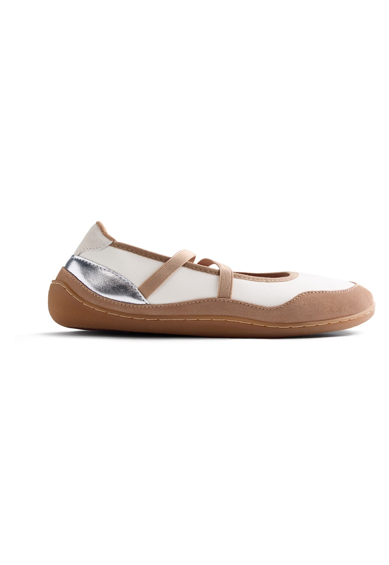 Balerini din piele Sporty - Maro