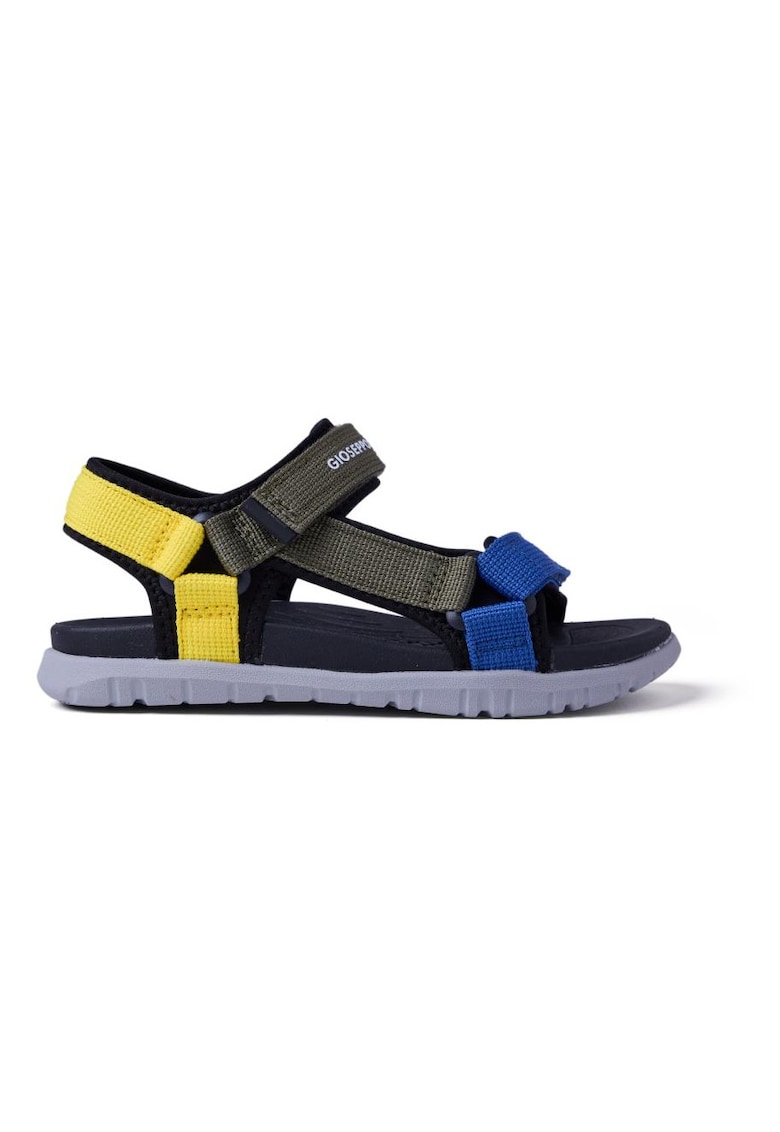 Sandale cu inchidere velcro si logo Eldama - Kaki