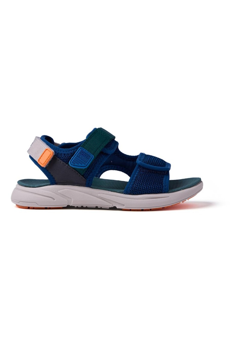 Sandale cu inchidere velcro si detaliu logo Garsen - Bleumarin