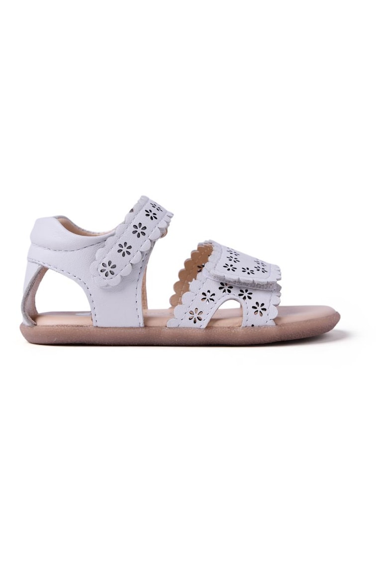 Sandale de piele cu velcro Kabati - Alb