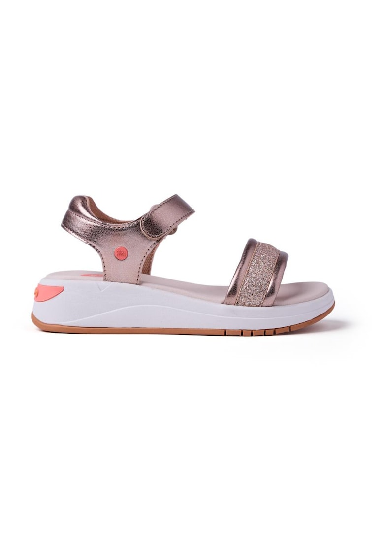 Sandale cu inchidere velcro Shiny Sporty - Auriu