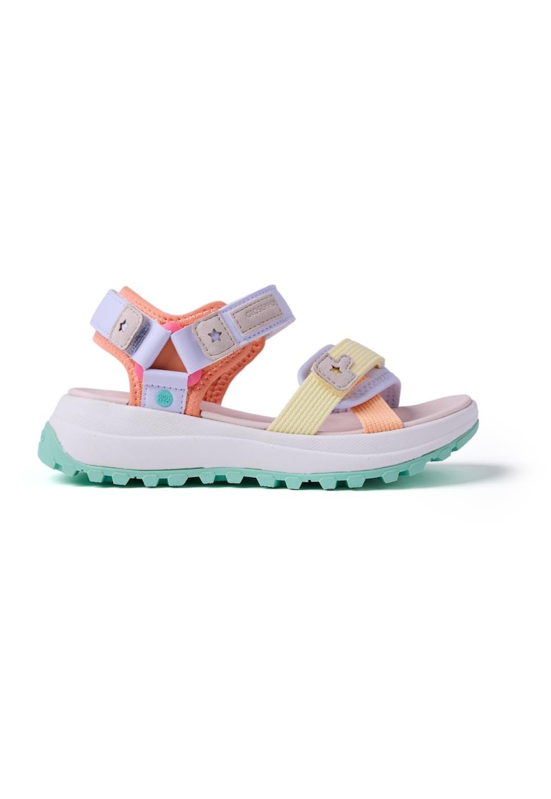 Sandale cu talpa wedge si inchidere velcro Usenge - Multicolor