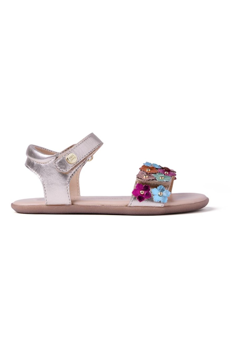 Sandale din piele cu aplicatie cu model floral Loitok - Multicolor