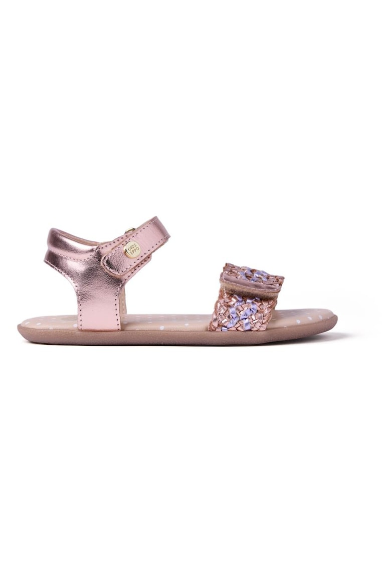 Sandale din piele cu detaliu impletit Sandown - Auriu rose