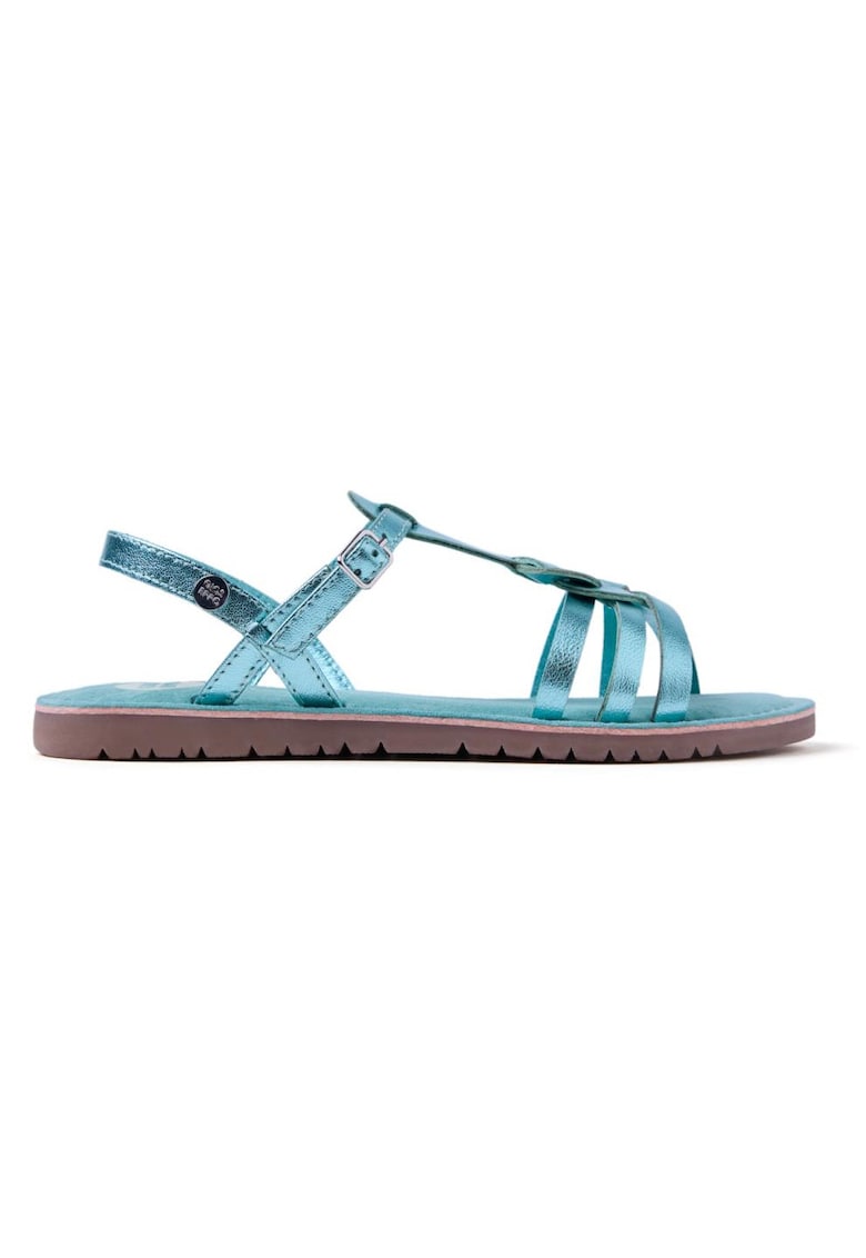 Sandale din piele cu aspect metalizat Bearsden - Albastru aquamarin