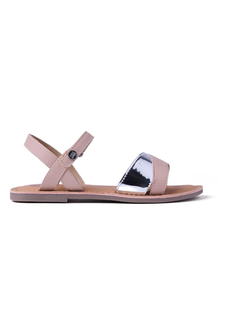 Sandale din piele cu inchidere velcro Awendo - Roz pastel